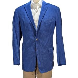 VTG Polo Ralph Lauren Men's Blue Cotton Corduroy Blazer Italy Sz L EUC